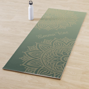Forest Green Mandala Gradient Yoga Mat