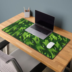 Forest Green Military Camouflage Pattern Desk Mat