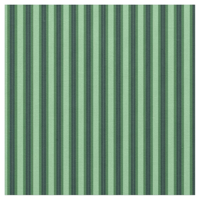 Forest Green & Mint Vertical Stripes Fabric (Close Up)