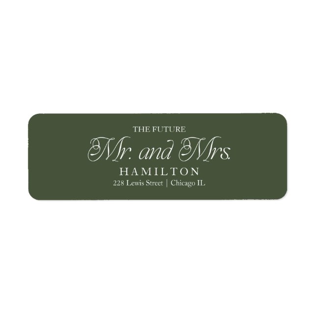 Forest Green Modern Minimalist Future Mr and Mrs  (Front)
