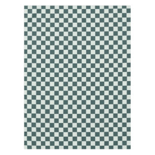 Forest green moss chequerboard pattern tablecloth