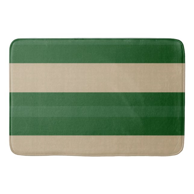 Forest Green Nordic Stripe Bath Mat (Front)