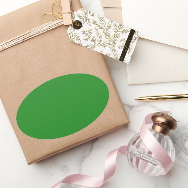 Forest Green Oval Sticker (Gifting)