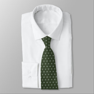 Forest Green Personal Monogram Pattern Tie