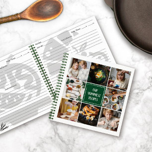Forest Green Photo Collage 8 Pics Family Recipes Notebook