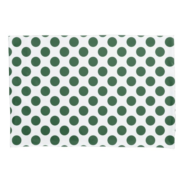 Forest Green Polka Dots Pillowcase (Front)