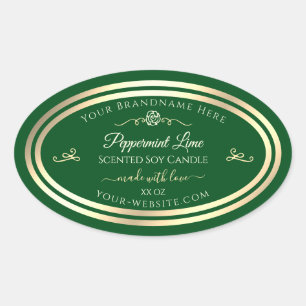 Forest Green Product Label Gold Frame Vintage Rose