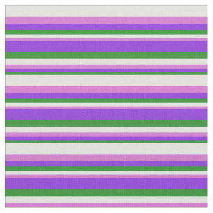 Forest Green, Purple, Orchid & Light Cyan Pattern Fabric