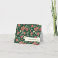 Forest Green Red Botanical Floral Wedding Custom