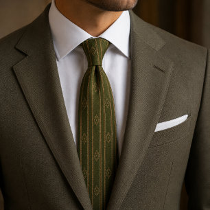 Forest Green Regency Stripe Tie