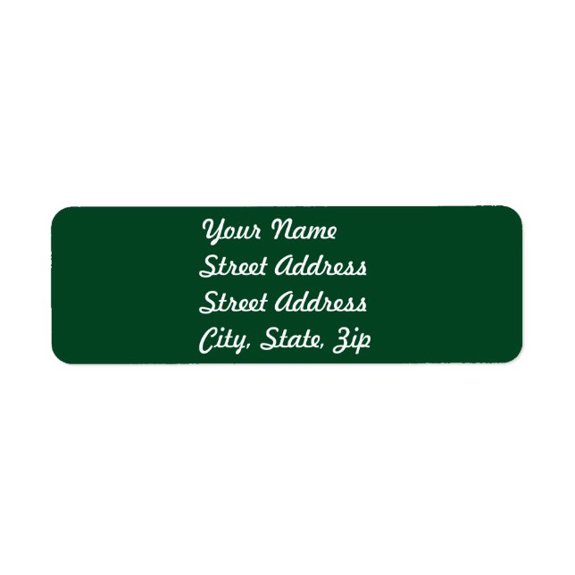 Forest Green Return Address Sticker (Front)