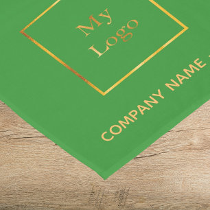Forest green salon business logo short table runner