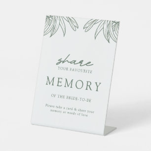 Forest Green Share A Memory Bridal Shower Sign