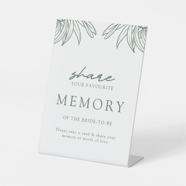 Forest Green Share A Memory Bridal Shower Sign (Front)