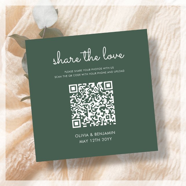 Forest Green | Share The Love QR Code Enclosure Card (Creator Uploaded)
