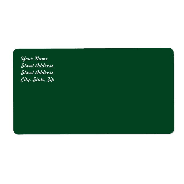 Forest Green Shipping Label (Front)