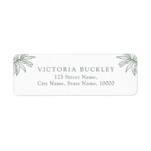 Forest Green Simple Botanical Return Address