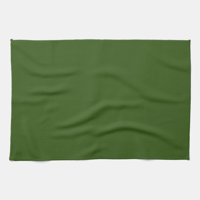 Forest Green Solid Colour Create Your Own Blank Tea Towel (Horizontal)