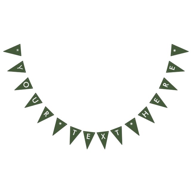 Forest Green Solid Colour Customise It Bunting (All)