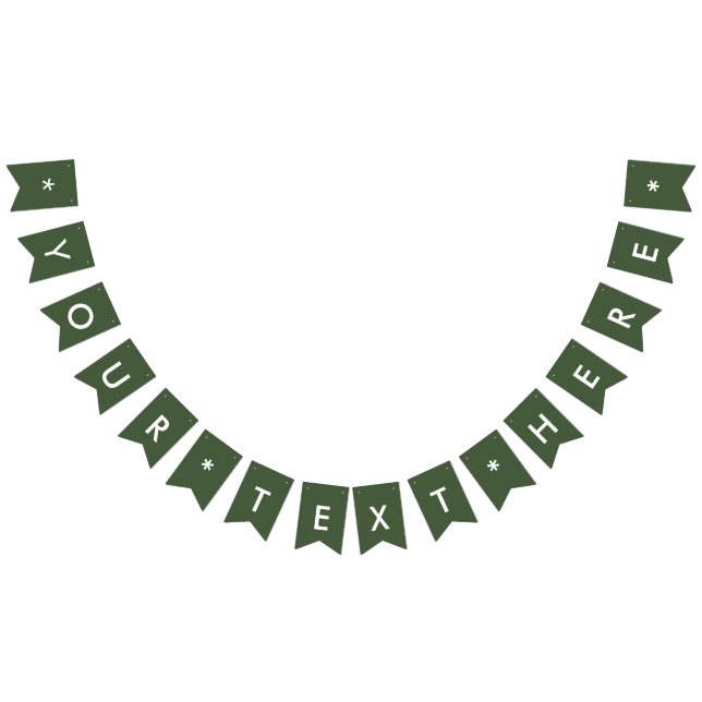 Forest Green Solid Colour Customise It Bunting (All)