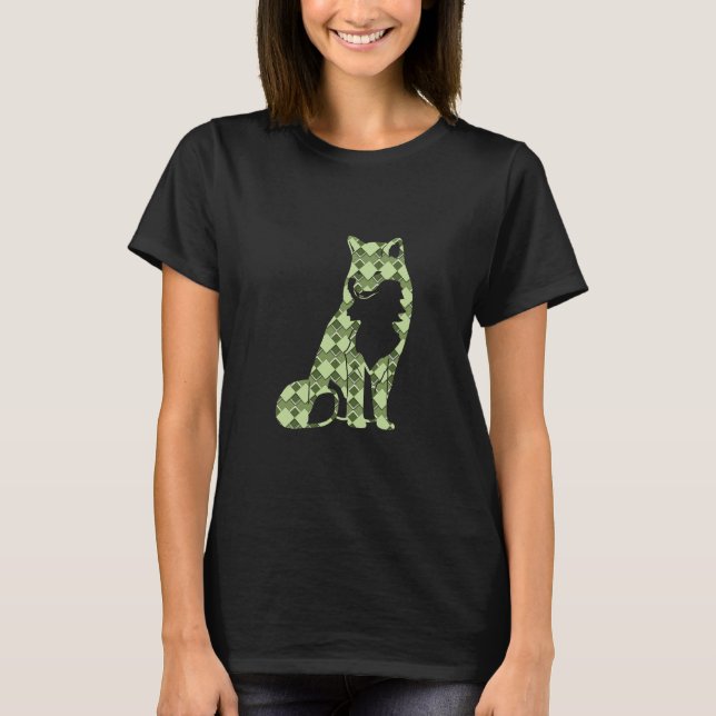 Forest Green Square and Diamond Chequered fox T-Shirt (Front)