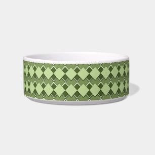 Forest Green Square and Diamond Chequered Pattern Bowl