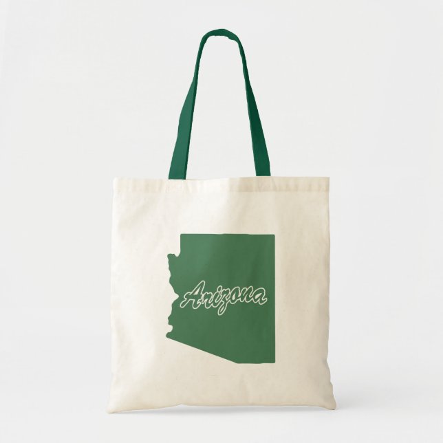 Forest Green State Of Arizona Shape Tote Bag (Front)