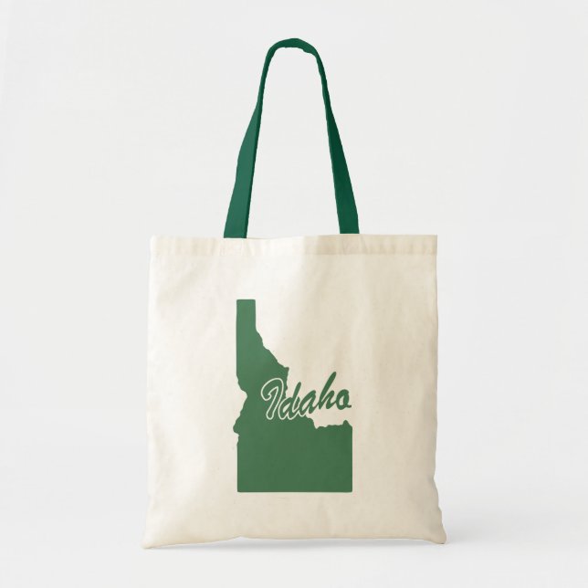 Forest Green State Of Idaho Shape Tote Bag (Front)