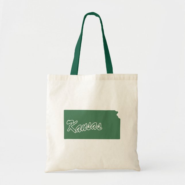 Forest Green State Of Kansas Shape Tote Bag (Front)