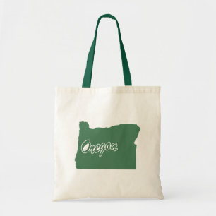 Forest Green State Of Oregon Shape Tote Bag
