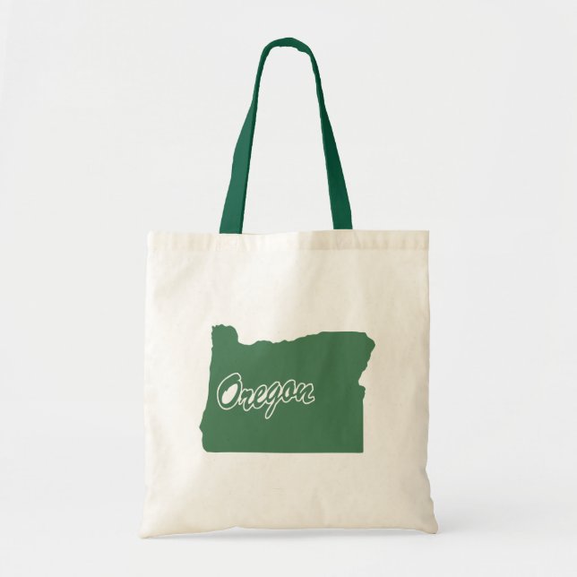 Forest Green State Of Oregon Shape Tote Bag (Front)