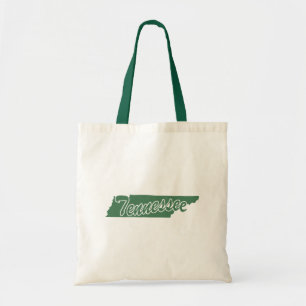 Forest Green State Of Tennessee Shape Tote Bag