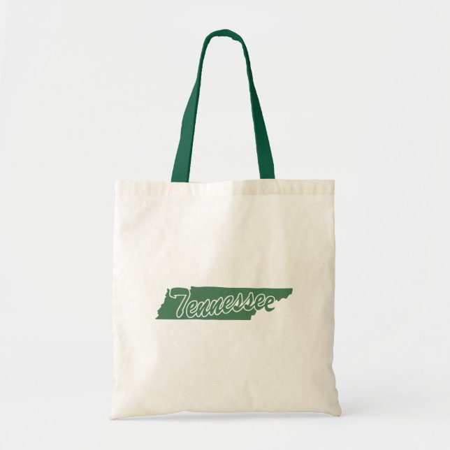 Forest Green State Of Tennessee Shape Tote Bag (Front)