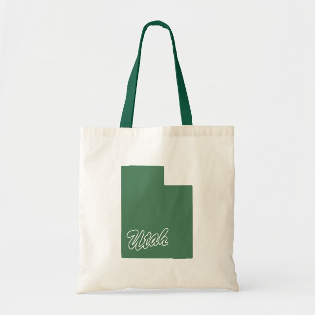 Forest Green State Of Utah Shape Tote Bag (Front)