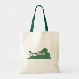 Forest Green State Of Virginia Shape Tote Bag