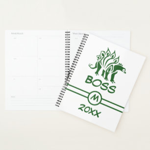 Forest Green Stegosaurus Spiked Dinosaur Planner