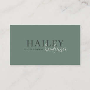 Forest Green Stylish QR Code Business Card