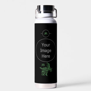 Forest Green Styracosaurus  with Tribal War Paint Water Bottle