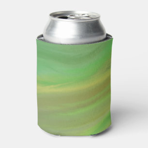 Forest Green Wave Fluid Marble Can Cooler