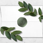Forest Green Wax Seal Wedding Monogram Sticker<br><div class="desc">Forest Green Wax Seal Wedding Monogram Stickers featuring a gorgeous serif font and split line double 2 Letter Initials. These are envelope seal Stickers for the wedding couple's first name Initial Letters, add them to your wedding invitation envelopes or party favours easily, and with no mess. Use the Monogram Faux...</div>