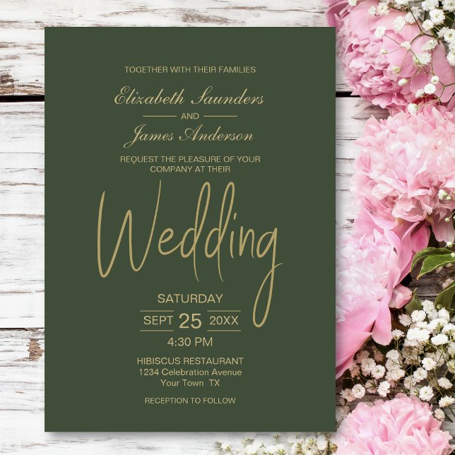 Forest Green Wedding Invitation (Creator Uploaded)