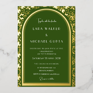 Forest Green Wedding (Retro-Dotted)