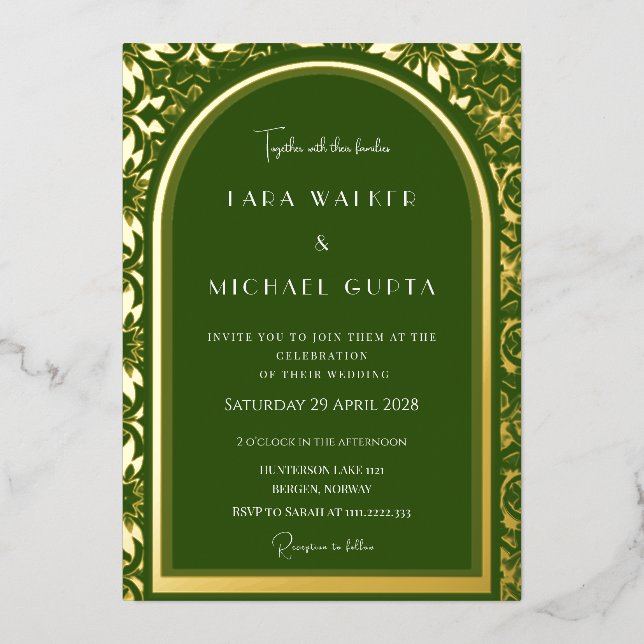 Forest Green Wedding (Retro-Dotted) (Front)