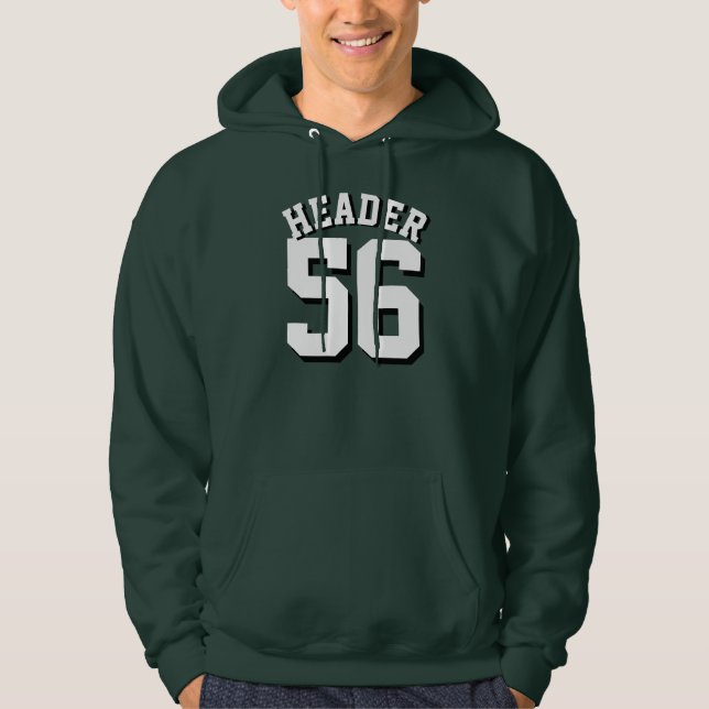 Forest Green & White Adults | Sports Jersey Design Hoodie (Front)