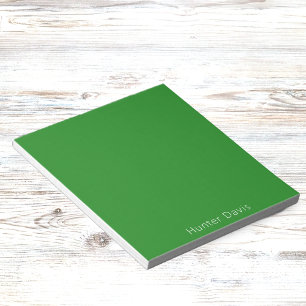 Forest green white name notepad