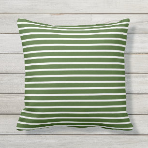 Forest Green White Stripe Custom Spring Summer Cushion
