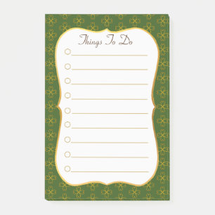 Forest Green & White Things To Do Post-it Notes