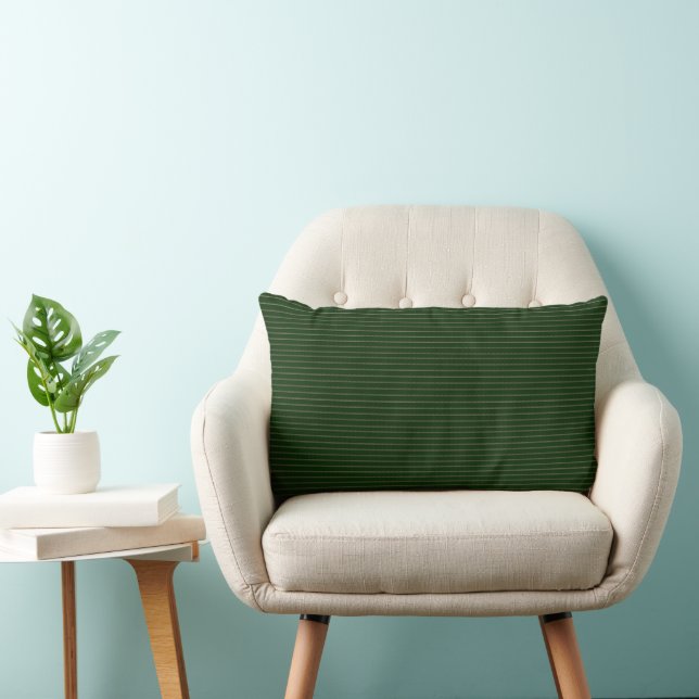 Forest Green with Arty Taupe Pinstripe  Lumbar Cushion (Chair)