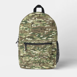 Forest Green Woodland Camouflage Pattern Printed Backpack