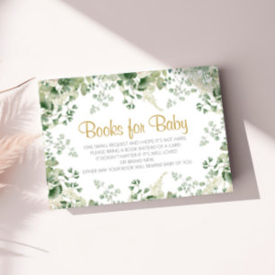 Forest Greenery Baby Shower Books for Baby Card